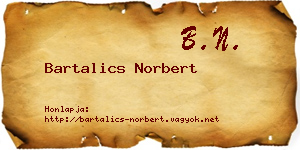 Bartalics Norbert névjegykártya