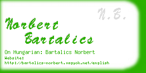 norbert bartalics business card
